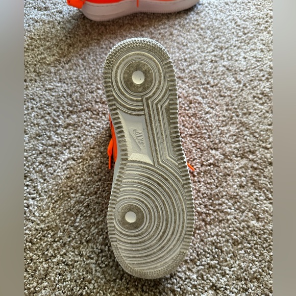 Neon orange NIKE AIR FORCE 1 HIGH LV8 (GS) "JUST DO IT" size 8 - Picture 10 of 16
